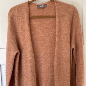 Peach pink knit duster sweater - Medium